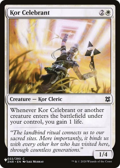 Kor Celebrant, The List Reprints 022/280