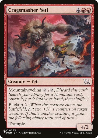 Cragsmasher Yeti, The List Reprints 0333