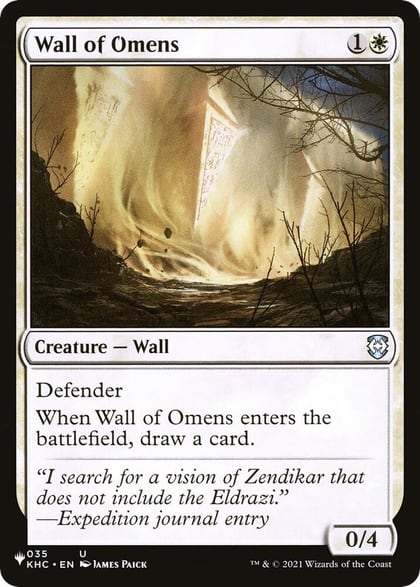 Wall of Omens (KHC), The List Reprints 035