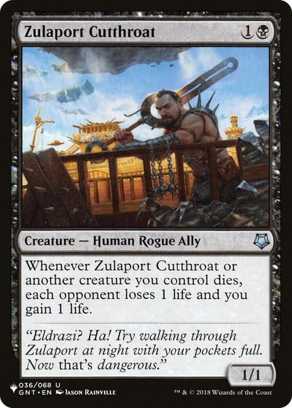 Zulaport Cutthroat, The List Reprints 036/068