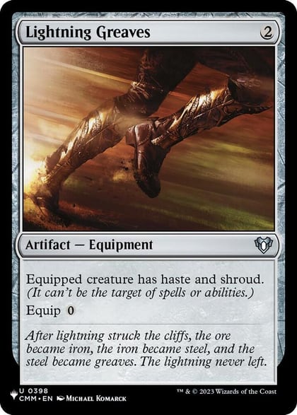 Lightning Greaves (CMM), The List Reprints 0398