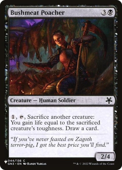 Bushmeat Poacher, The List Reprints 044/136