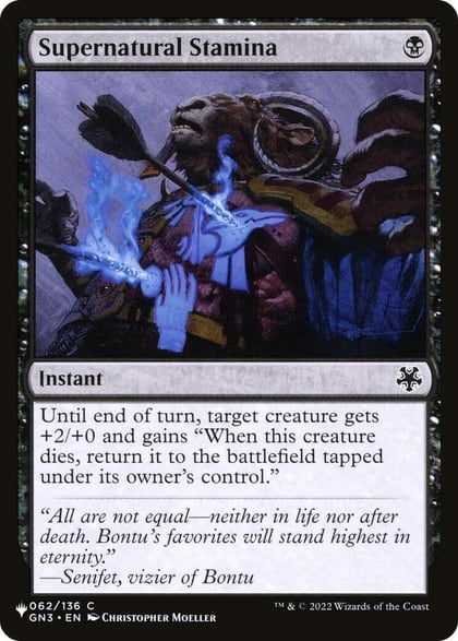 Supernatural Stamina, The List Reprints 062/136
