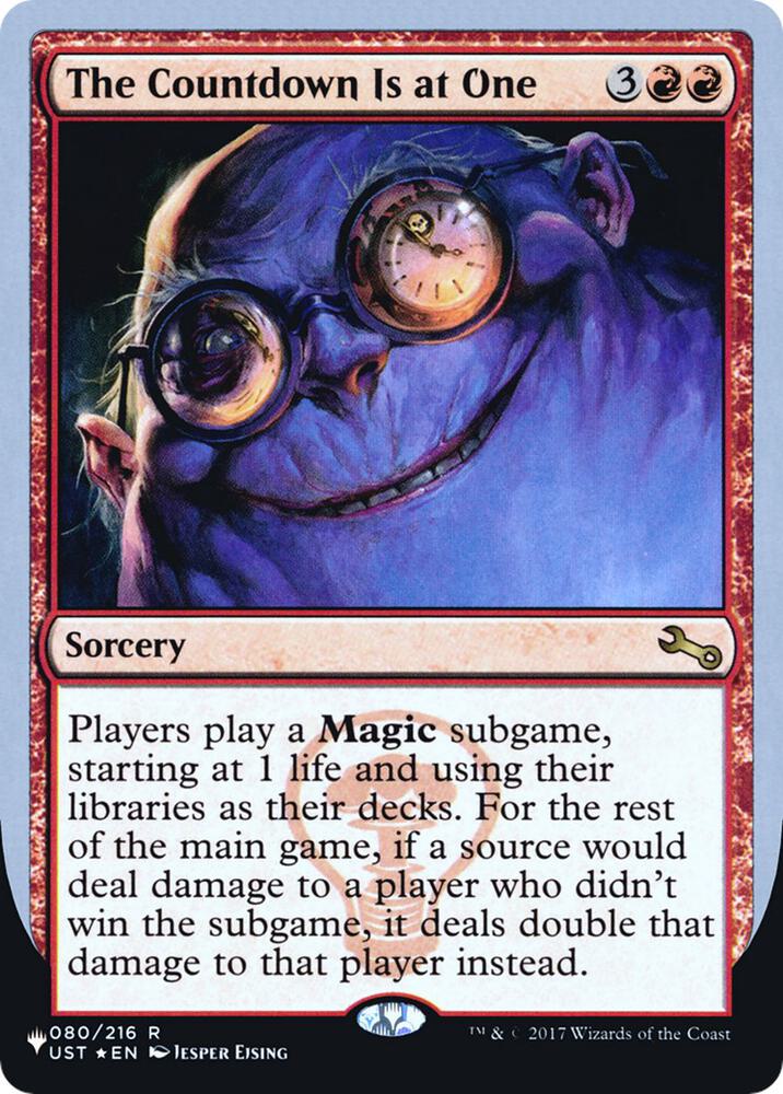 The Countdown Is at One, The List Reprints 080/216