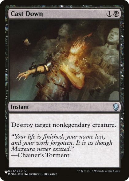 Cast Down (DOM), The List Reprints 081/269