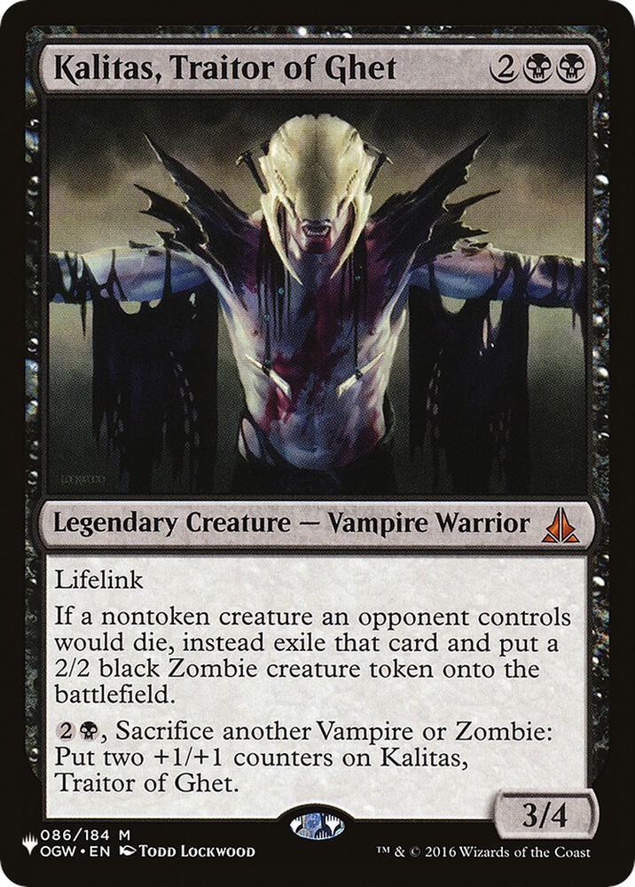 Kalitas, Traitor of Ghet, The List Reprints 086/184