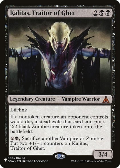 Kalitas, Traitor of Ghet, The List Reprints 086/184