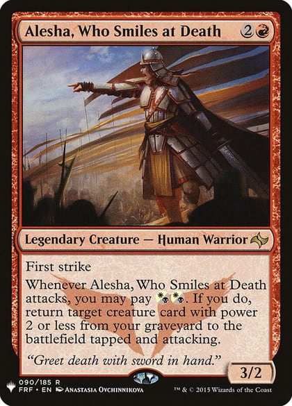 Alesha, Who Smiles at Death, The List Reprints 090/185