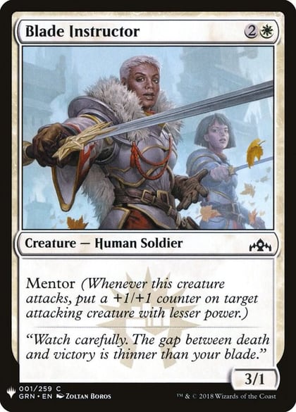 Blade Instructor, The List Reprints 1