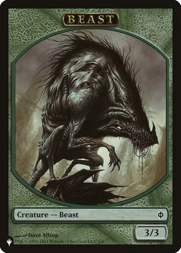 Beast // Emblem - Liliana, Defiant Necromancer Double-Sided Token, The List Reprints 1 // 13