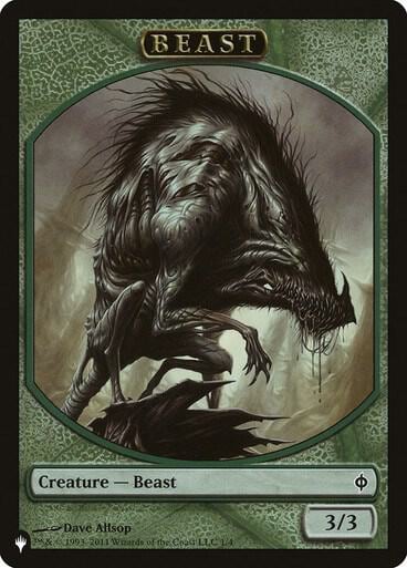 Beast // Emblem - Liliana, Defiant Necromancer Double-Sided Token, The List Reprints 1 // 13