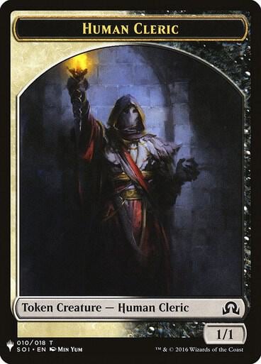 Human Cleric // Emblem - Arlinn, Embraced by the Moon Double-Sided Token, The List Reprints 10 // 18