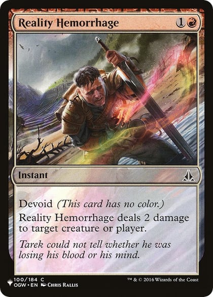 Reality Hemorrhage, The List Reprints 100/184