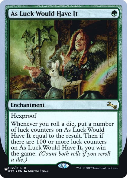 As Luck Would Have It, The List Reprints 102/216