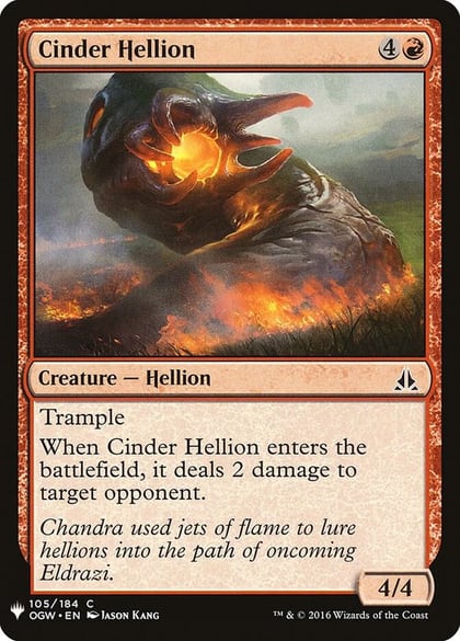 Cinder Hellion, The List Reprints 105
