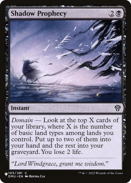 Shadow Prophecy, The List Reprints 105/281