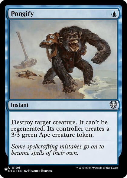 Pongify (OTC), The List Reprints 106