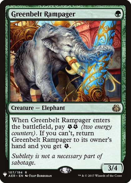 Greenbelt Rampager, The List Reprints 107/184
