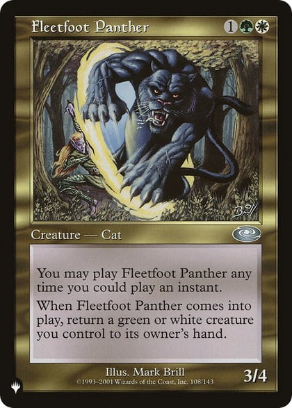 Fleetfoot Panther, The List Reprints 108/143