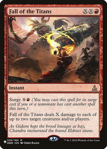 Fall of the Titans, The List Reprints 109/184