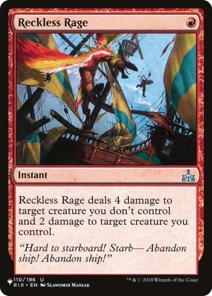 Reckless Rage, The List Reprints 110/196