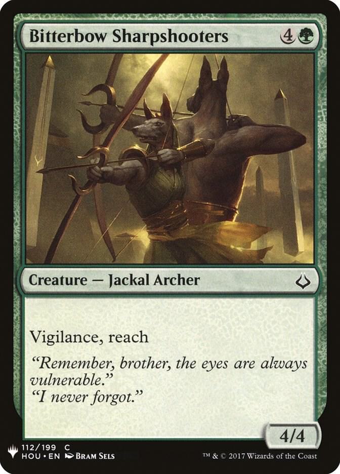 Bitterbow Sharpshooters, The List Reprints 112