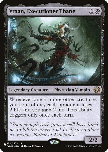 Vraan, Executioner Thane, The List Reprints 114