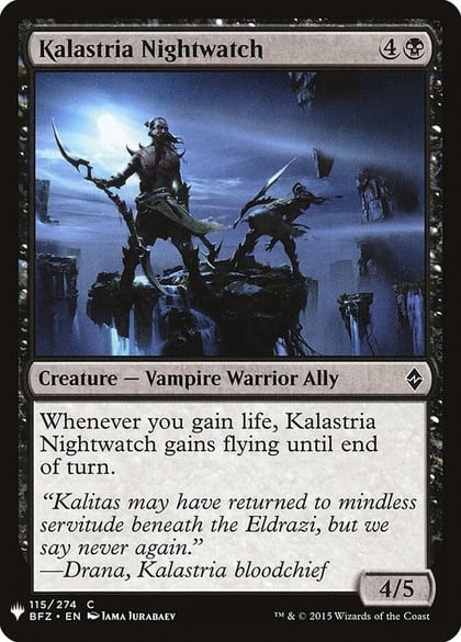 Kalastria Nightwatch, The List Reprints 115