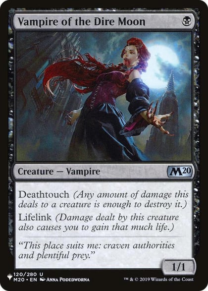 Vampire of the Dire Moon, The List Reprints 120/280
