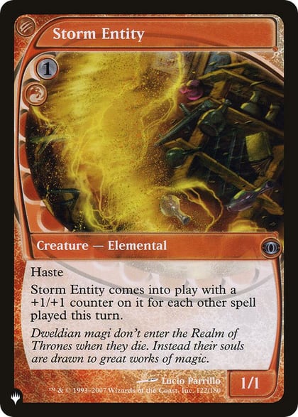 Storm Entity, The List Reprints 122/180