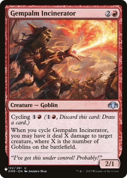 Gempalm Incinerator (DMR), The List Reprints 122