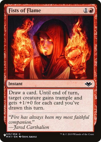 Fists of Flame (MH1), The List Reprints 123