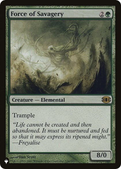Force of Savagery, The List Reprints 126/180