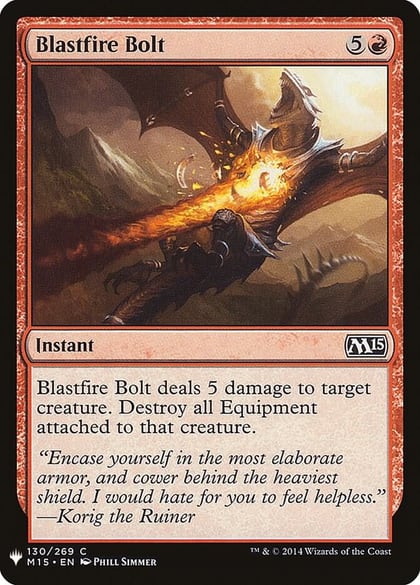 Blastfire Bolt, The List Reprints 130