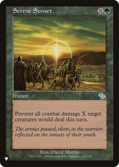 Serene Sunset, The List Reprints 131/143