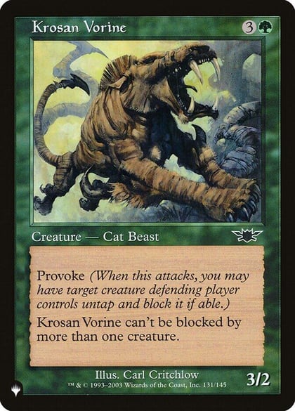 Krosan Vorine, The List Reprints 131/145