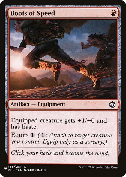Boots of Speed, The List Reprints 133/281