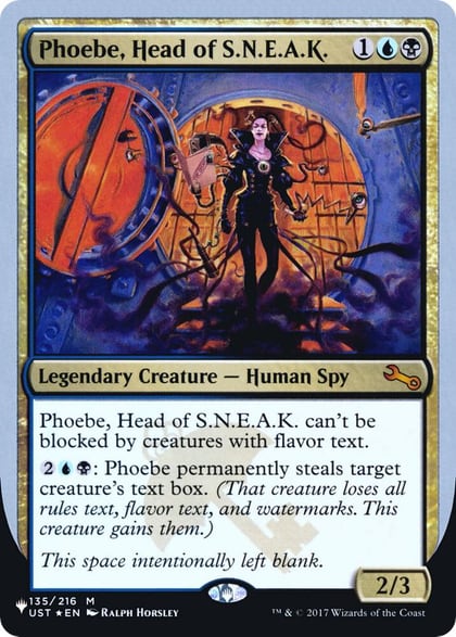 Phoebe, Head of S.N.E.A.K., The List Reprints 135/216