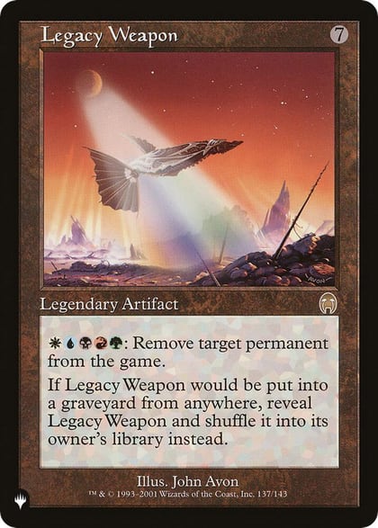 Legacy Weapon, The List Reprints 137/143