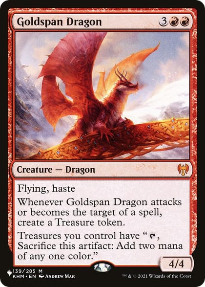 Goldspan Dragon, The List Reprints 139/285