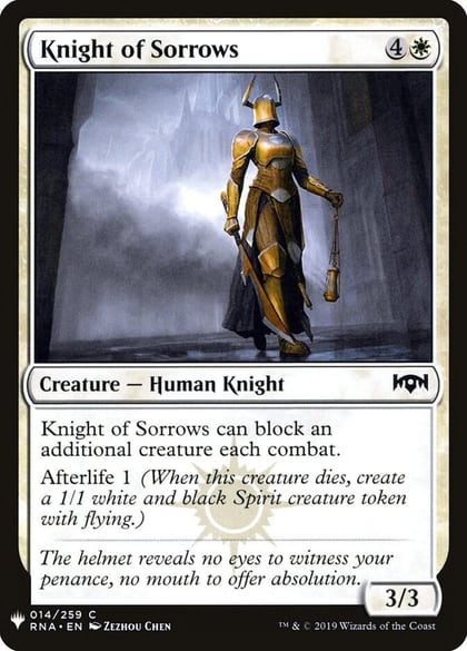 Knight of Sorrows, The List Reprints 14