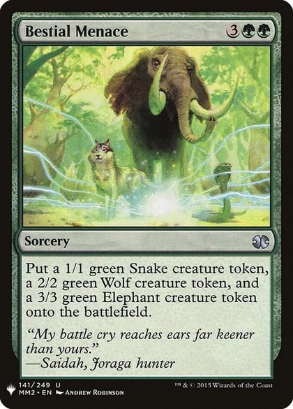Bestial Menace, The List Reprints 141