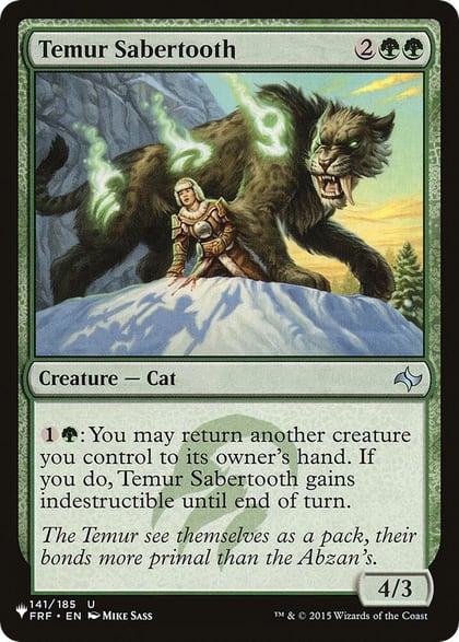 Temur Sabertooth, The List Reprints 141/185