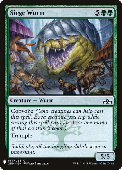 Siege Wurm, The List Reprints 144
