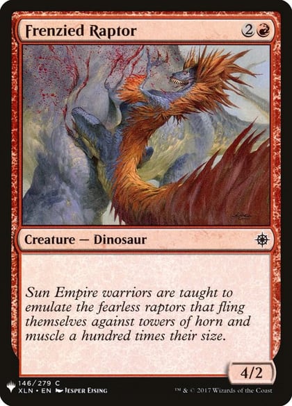 Frenzied Raptor, The List Reprints 146
