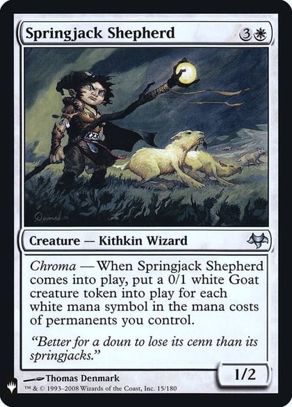 Springjack Shepherd, The List Reprints 15/180