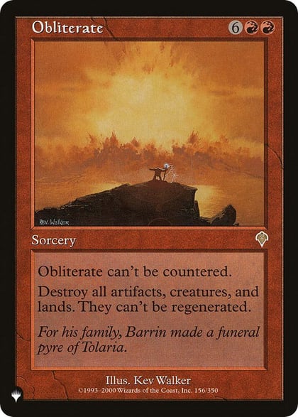Obliterate, The List Reprints 156/350