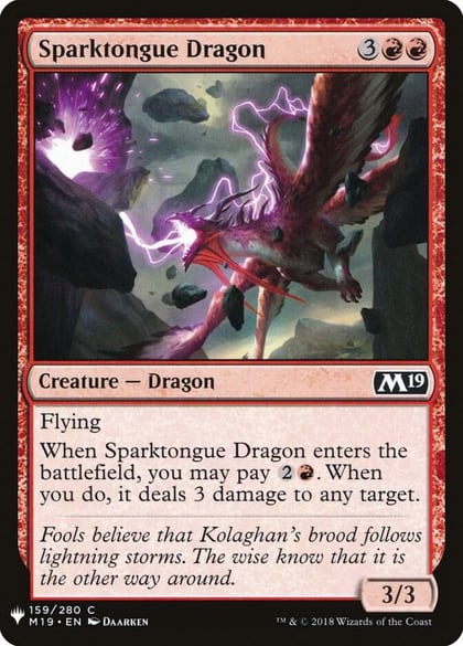 Sparktongue Dragon, The List Reprints 159