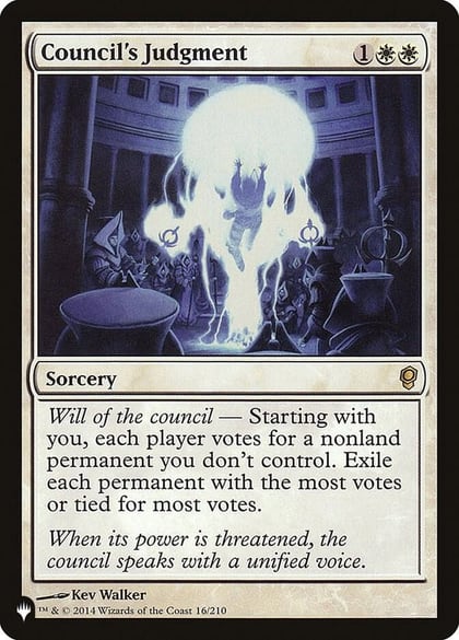 Council's Judgment, The List Reprints 16/210