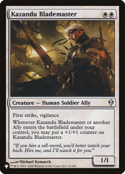 Kazandu Blademaster, The List Reprints 16/249